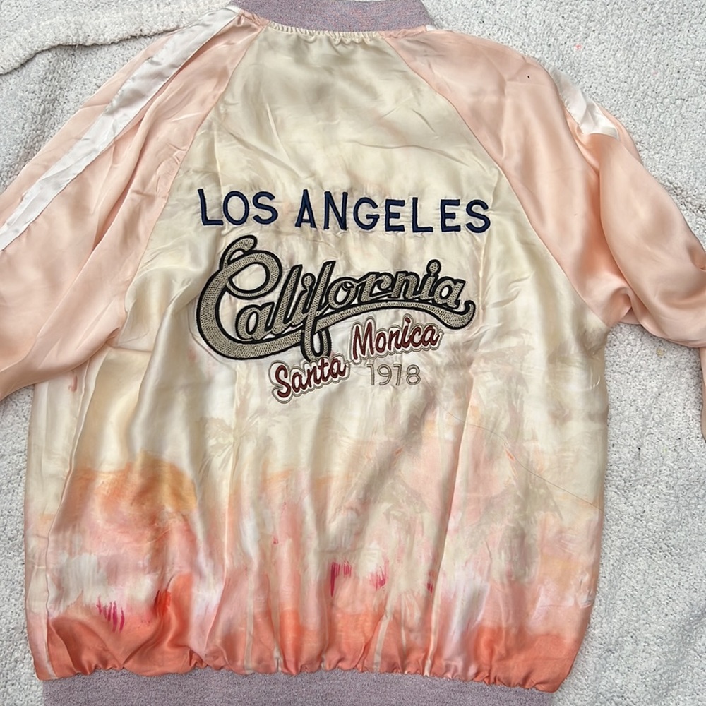 1970s Style Satin Lightweight Santa Monica, California jacket, SZ S-M